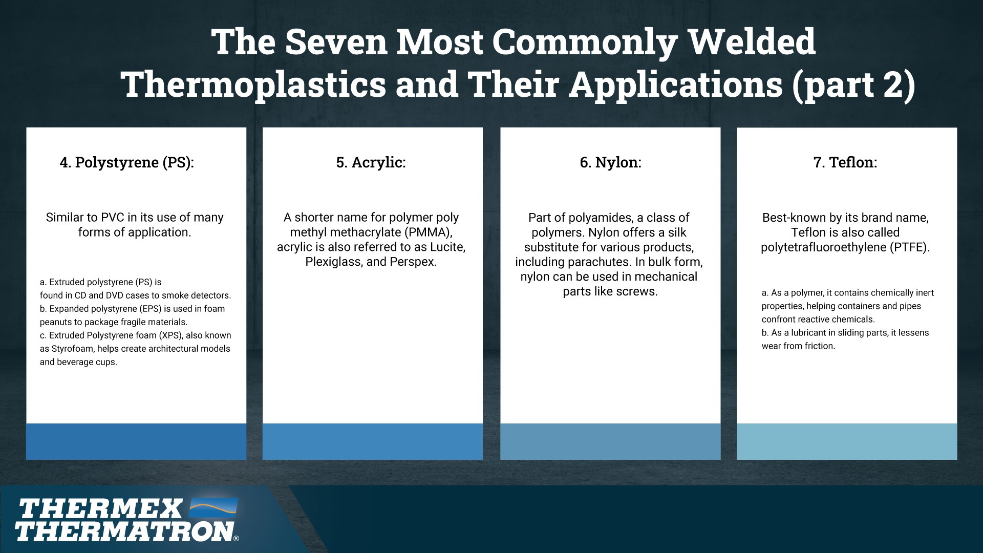 Thermex Thermatron 7 Most Commonly Welded Thermoplastics Applications Part 2